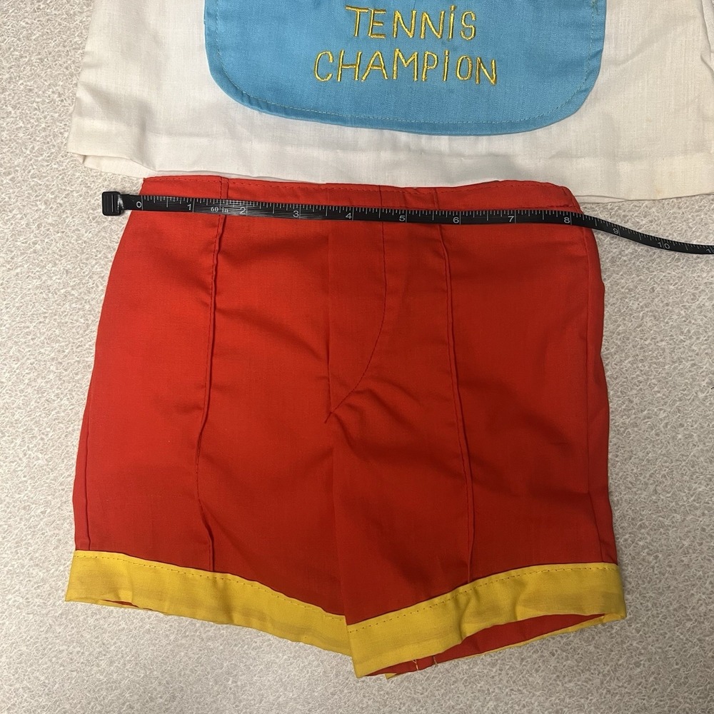 VTG 70s Cradle Togs Tennis 2 Piece Outfit Short Sleeve Button Shorts Baby 12M - Picture 6 of 9